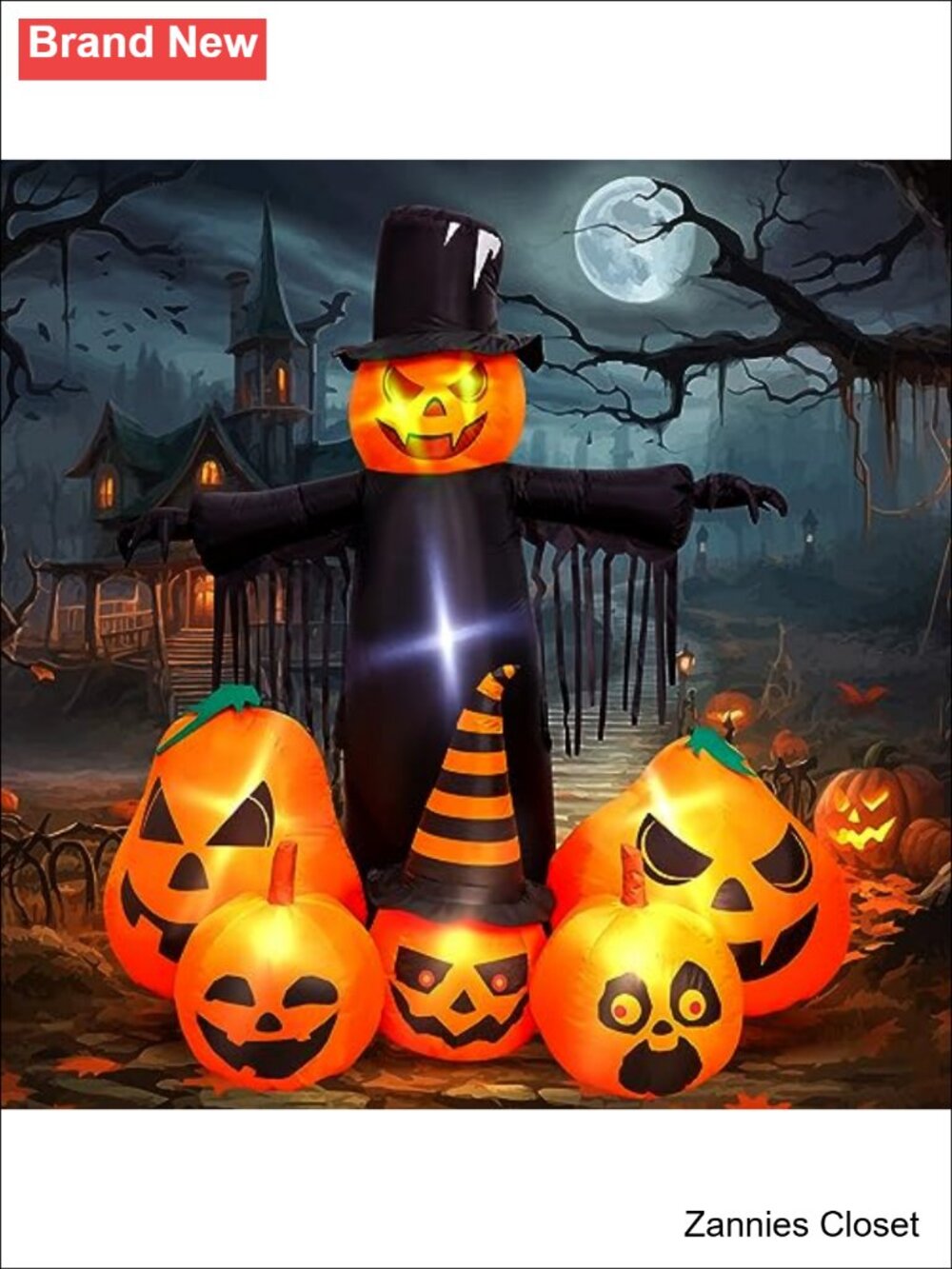 👻 7FT Halloween Inflatable Pumpkin LED Lighted Yard Decor Outdoor Garden